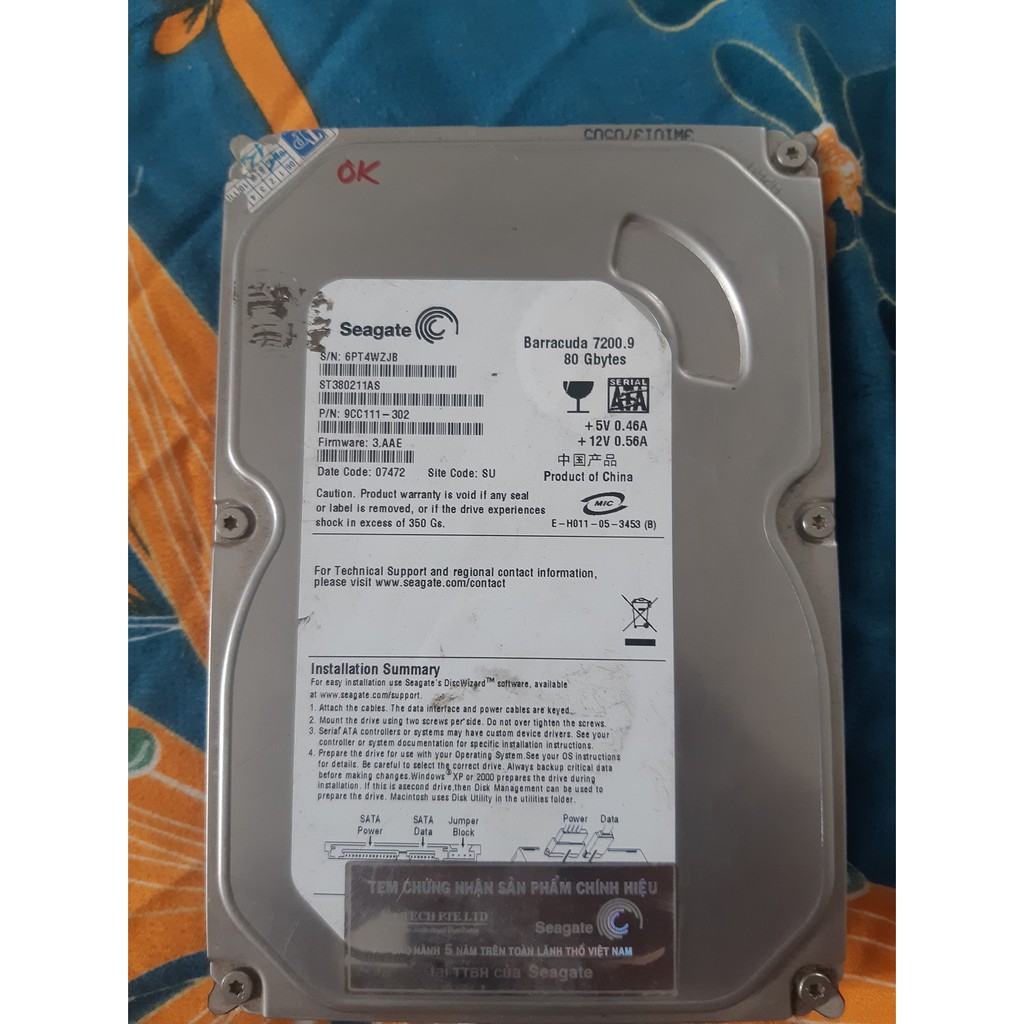 Ổ cứng 80G Seagate Cũ | BigBuy360 - bigbuy360.vn