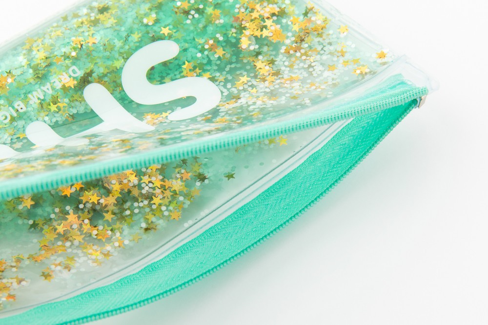 Túi Đựng Bút ARTBOX Hàn Quốc Chất Lỏng Kim Tuyến Lấp Lánh Màu Bạc Hà