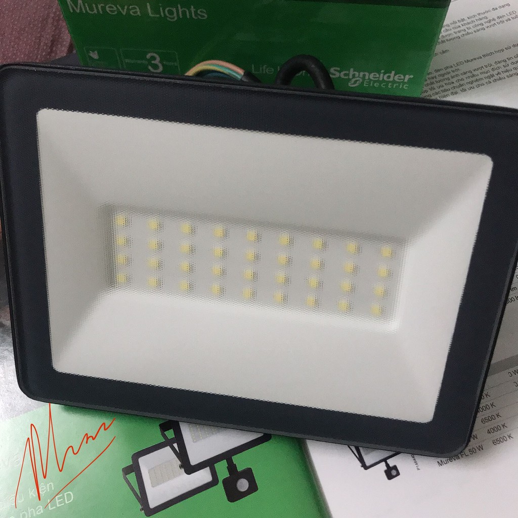 Đèn pha Led Mureva FL công suất 20w 30w 50w |thương hiệu Schneider - Pháp chính hãng|