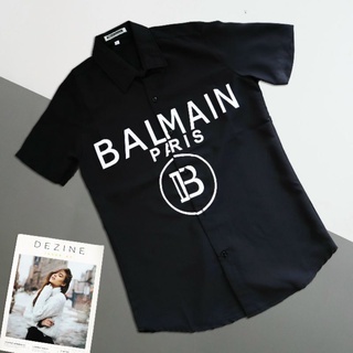 Áo Sơ Mi Lụa Nam Tay Ngắn BALMAIN Paris