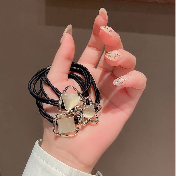 Dây Buộc Tóc Đính Đá Opal 2022 Thiết Kế Đơn Giản Phong Cách Mới