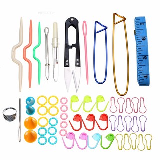 PTPTRATE ★56pcs New Crochet Hook Knit Yarn Weave Knitting Needle Clip Marker Tool W/Case