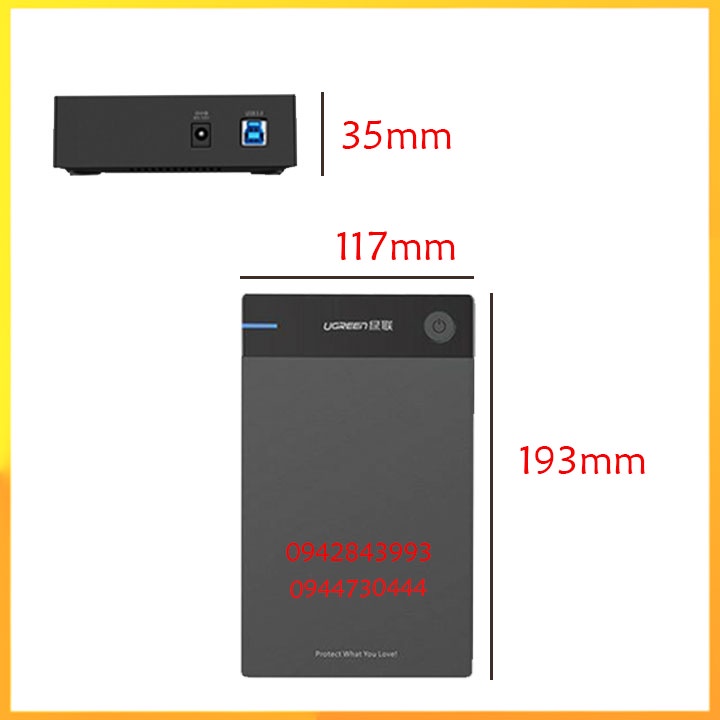 HDD box usb 3.0 hàng chính hãng Ugreen 50422 3.5 inch bảo hành 12 tháng_dailyphukien