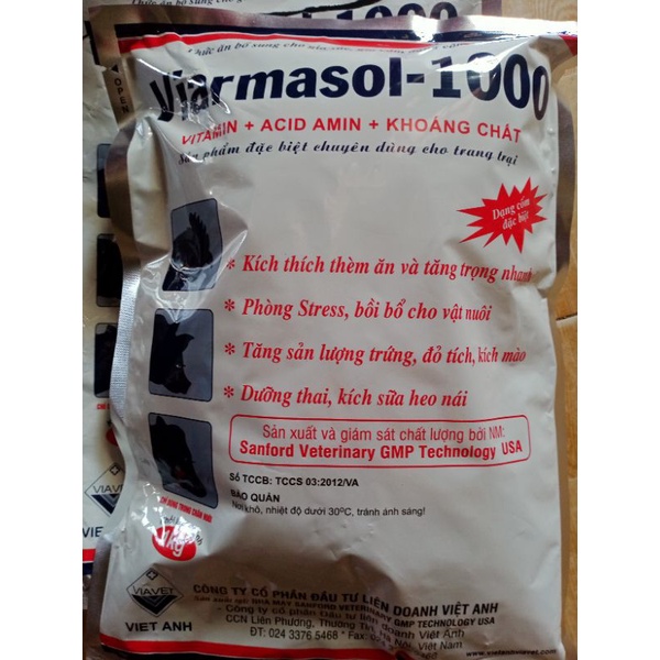 Thuốc bổ cho gà, vịt, ngan, lợn 1kg - Viarmasol 1000