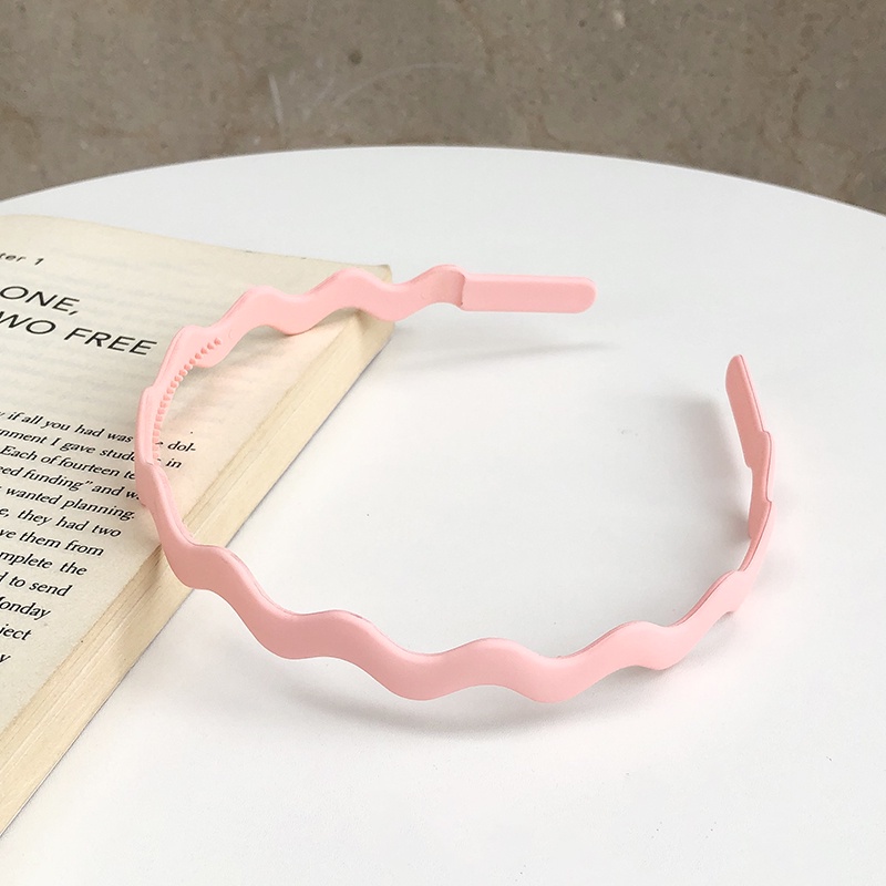 Băng đô resin hình gợn sóng màu trơn đơn giản phong cách Hàn Quốc nữ tính