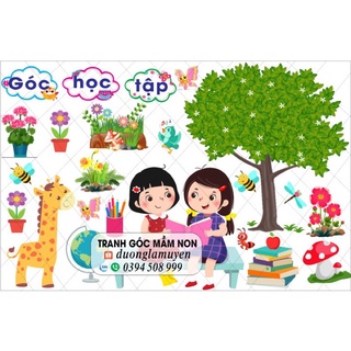 Decal mầm non(ảnh thật)- góc học tập