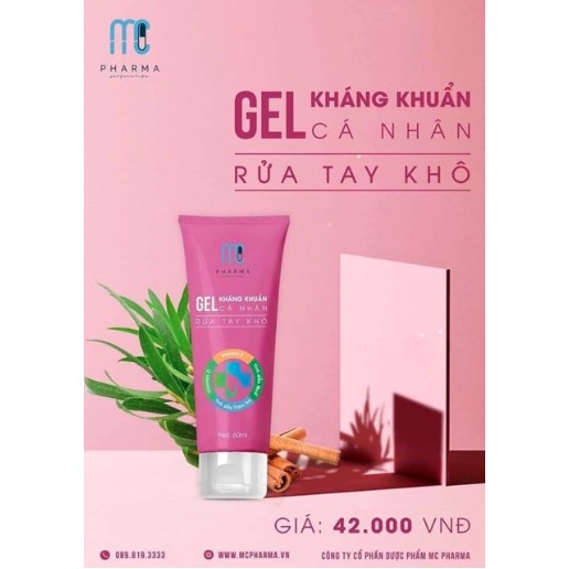 Gel Kháng Khuẩn Cá Nhân MC PHARMA 60ml - Chính Hãng [ Hương Quế]