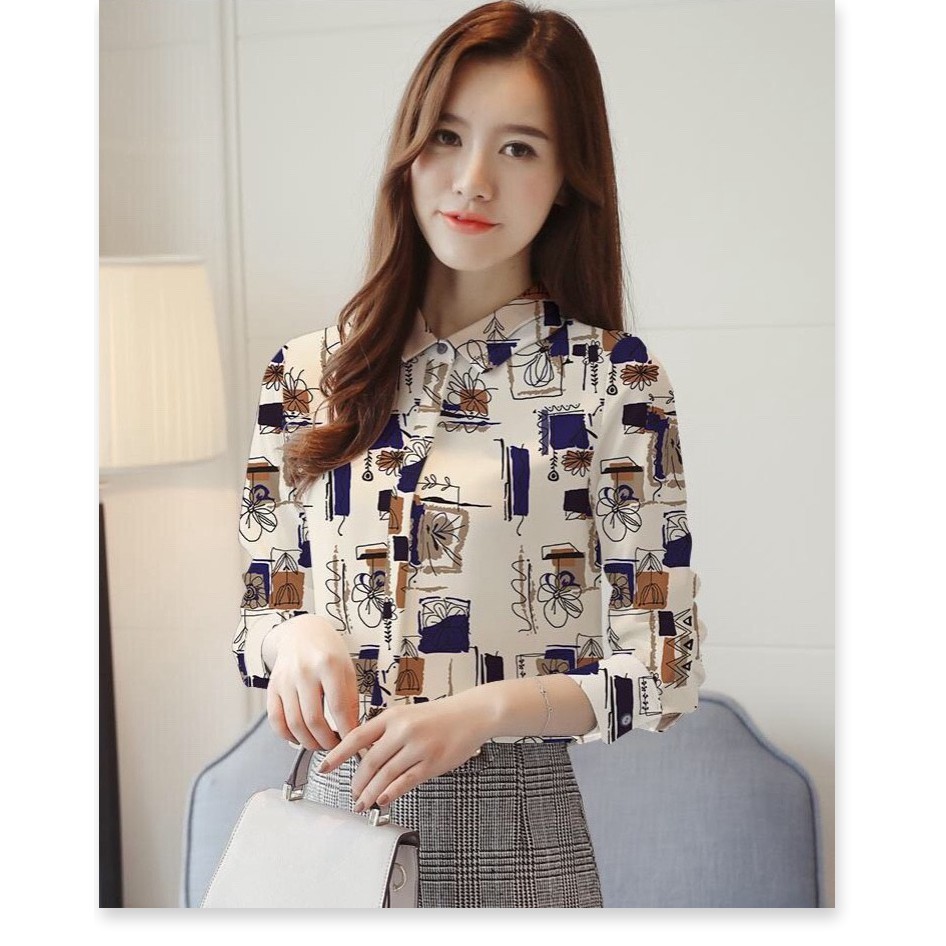 ÁO SƠ MI NỮ PHỐI HỌA TIẾT SANG TRONG TINH TẾ