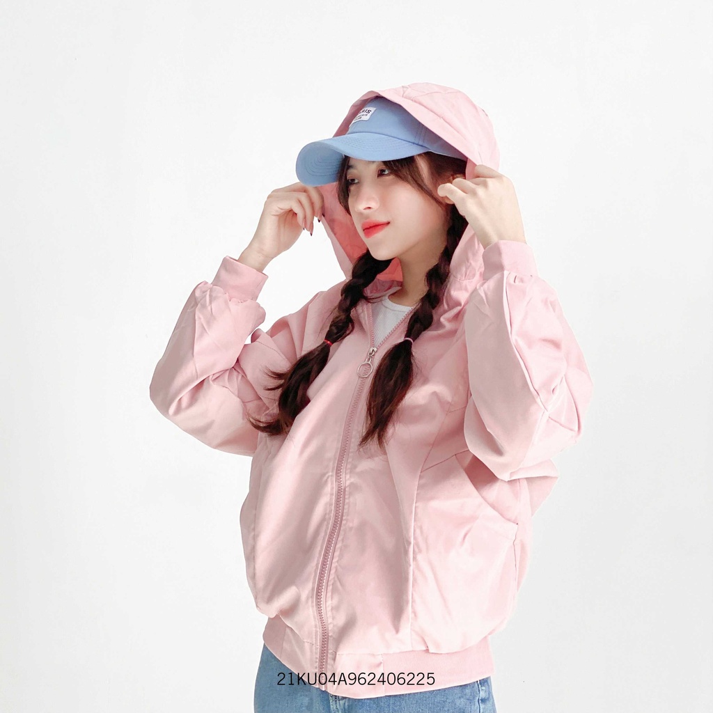 Áo khoác dù unisex 2 lớp VM STYLE, áo gió có nón trơn chống nắng nữ ulzzang 22AKU04A960801