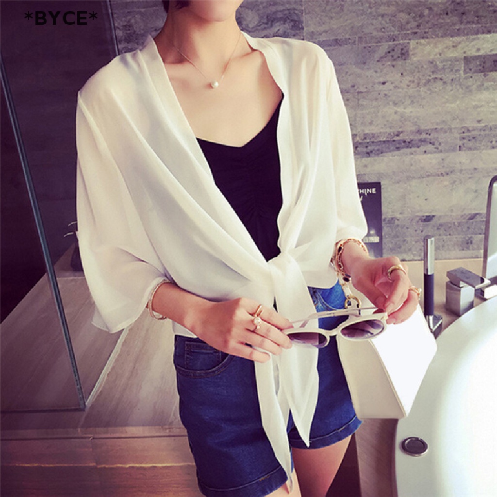 Áo Choàng Cardigan Chiffon Chống Nắng Thời Trang Đi Biển Mùa Hè Cho Nữ