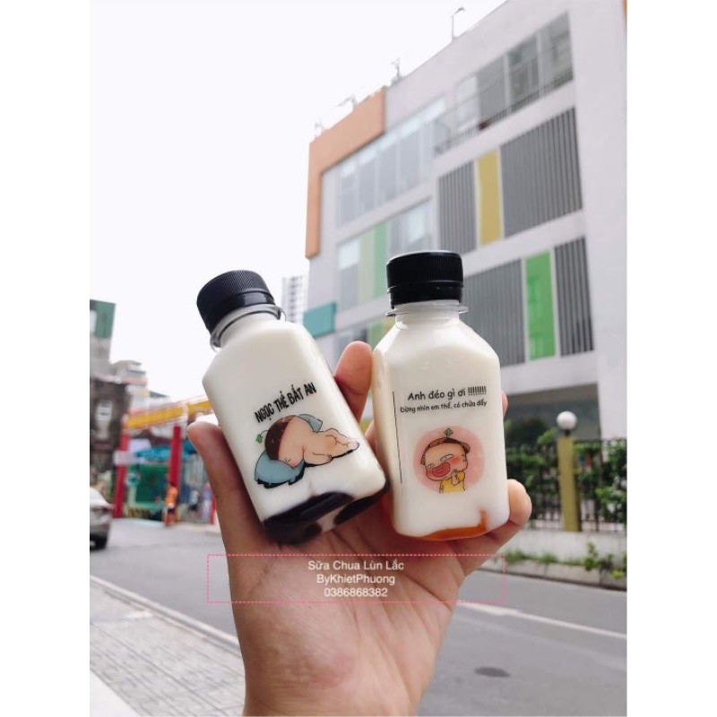 chai nhựa vuông 120ml sữa chua (chai trơn)