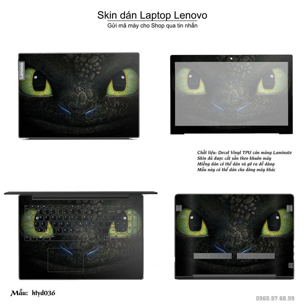 Skin dán Laptop Lenovo in hình bí kíp luyện rồng (inbox mã máy cho Shop)