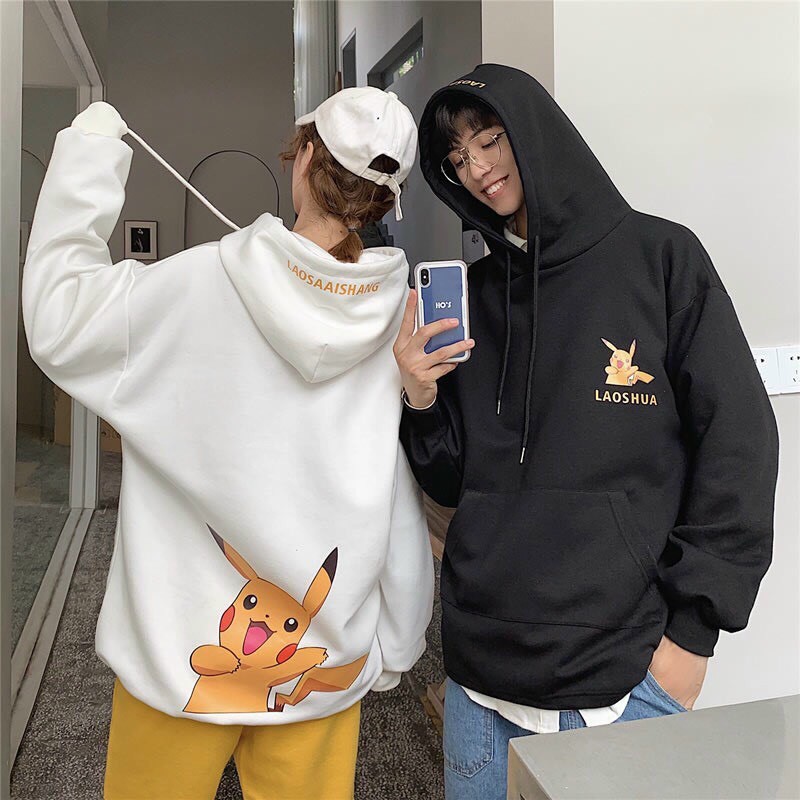 Áo khoác, áo hoodie unisex nam nữ nỉ ngoại form rộng pikachu siêu chất năng động thời trang học đường | BigBuy360 - bigbuy360.vn