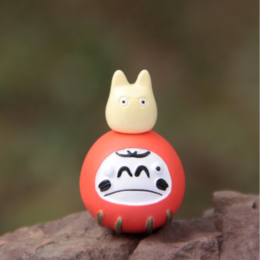 Mô hình Totoro và lật đật Daruma trang trí tiểu cảnh, móc khóa, DIY