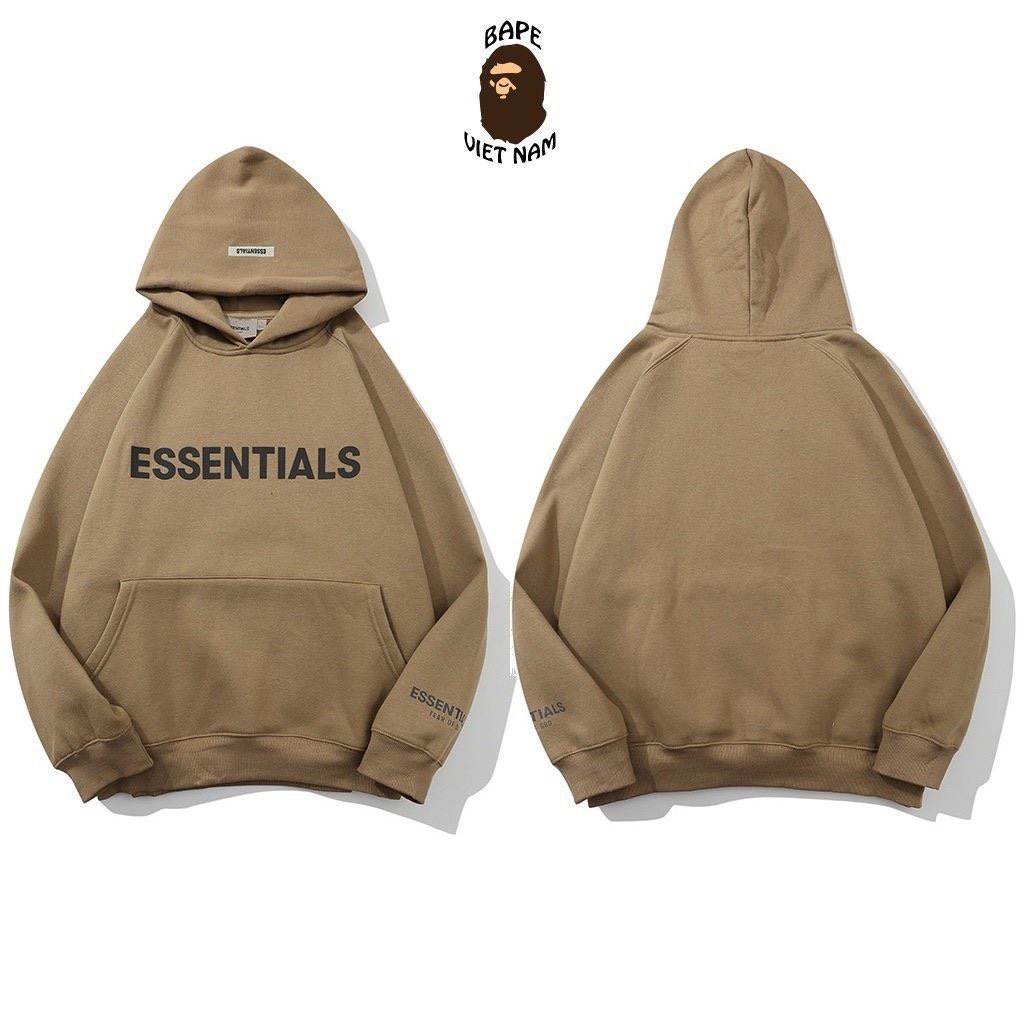 Áo Khoác Hoodie Nỉ DEECI Có Mũ Form RộngÁo Nỉ In Chữ ESSENTIALS Nhiều Màu Unisex Nam Nữ HD01