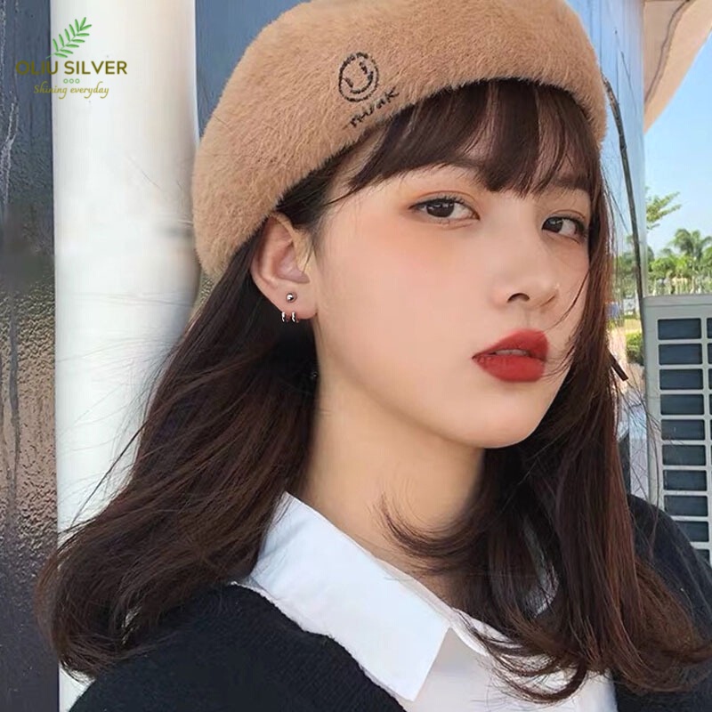 Bông Tai Bạc S925 Móc Đôi Double Hook Trẻ Trung Cá Tính | Khuyên Tai Nữ Trang Sức Bạc Thời Trang