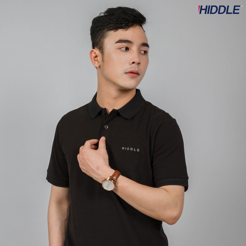 Áo polo nam cao cấp vải cotton cá sấu cổ bẻ in nổi 9 màu HIDDLE có đủ size từ 50 - 85kg