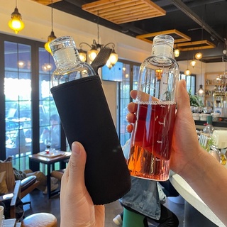 Bình nước nhựa 500ml có thang đo thời gian chống rò rỉ
