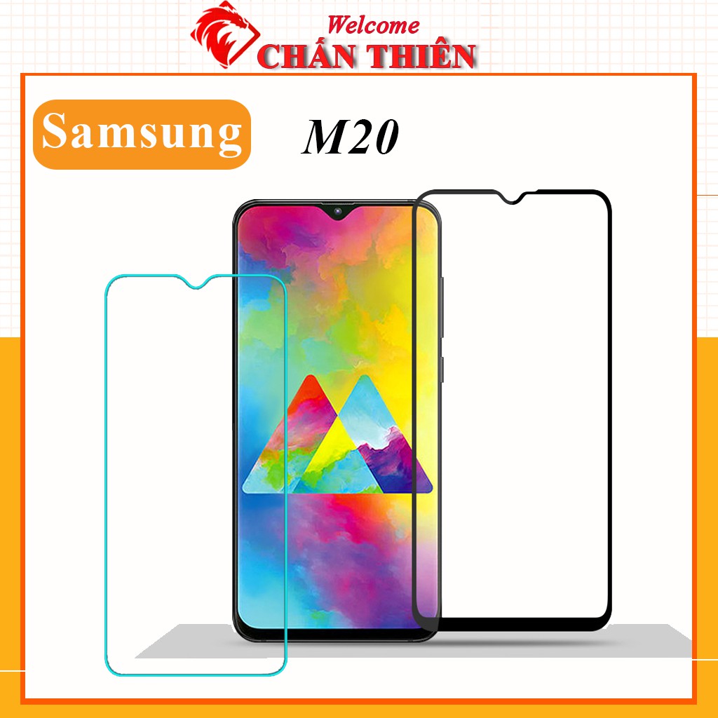 [Loại Xịn] Kính Cường Lực Samsung M20 Full Màn Trong Suốt cảm ứng mượt mà Tặng Kèm Khăn Lau