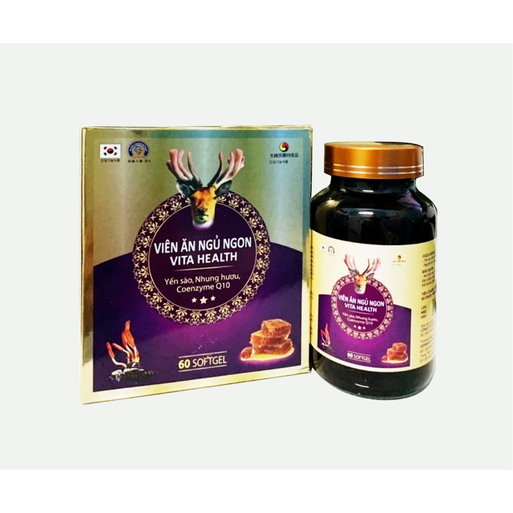 VIÊN ĂN NGỦ NGON VITA HEALTH - GIÚP TĂNG CƯỜNG SỨC KHỎE, ĂN NGON MIỆNG, NGỦ SÂU GIẤC – LỌ 60 VIÊN