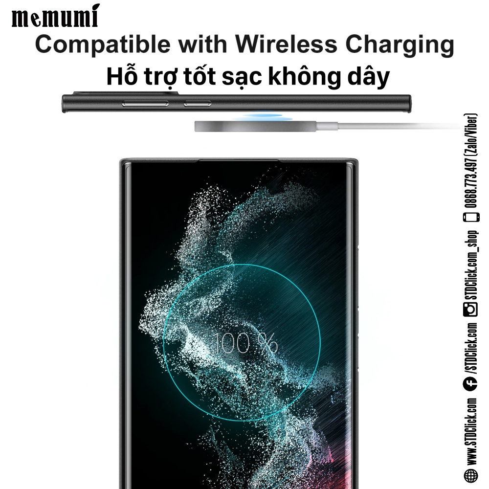 ỐP LƯNG SAMSUNG GALAXY S22 ULTRA 5G MEMUMI MỎNG LỤA CHÍNH HÃNG HÀNG CHUẨN