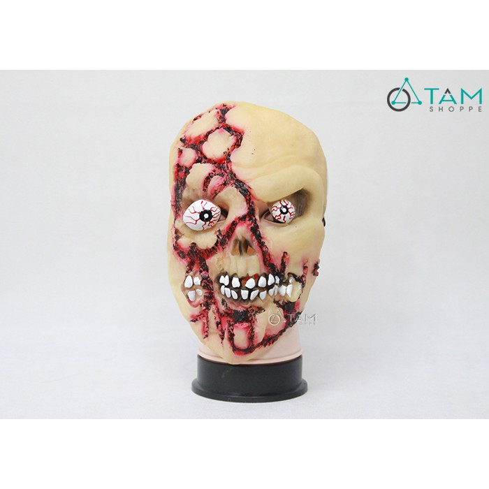 Mặt nạ Halloween Zombie dây máu nửa mặt HLW-MN-49