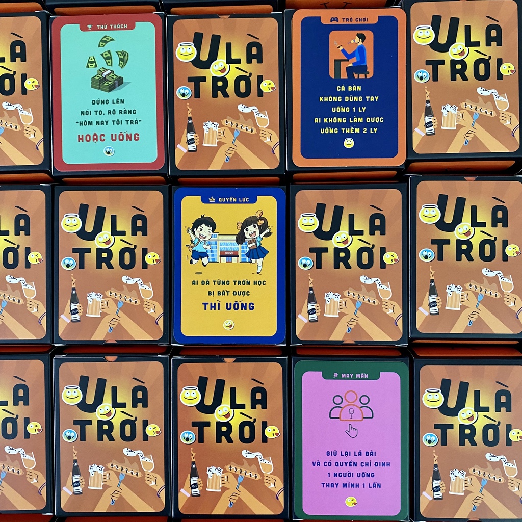 Bộ bài drinking game nốc out thẻ bài huệ uống thử thách cùng bạn bè cho nhóm cặp đôi 100 lá U Là Trời Temo Toys