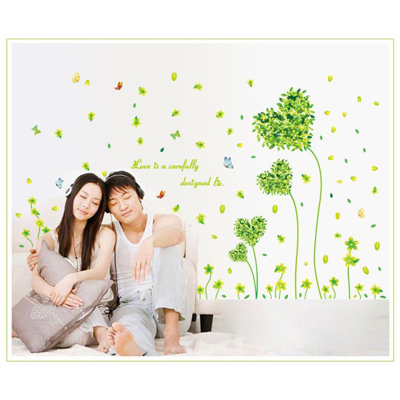 Decal dán tường Trái tim xanh lá 2 DH060