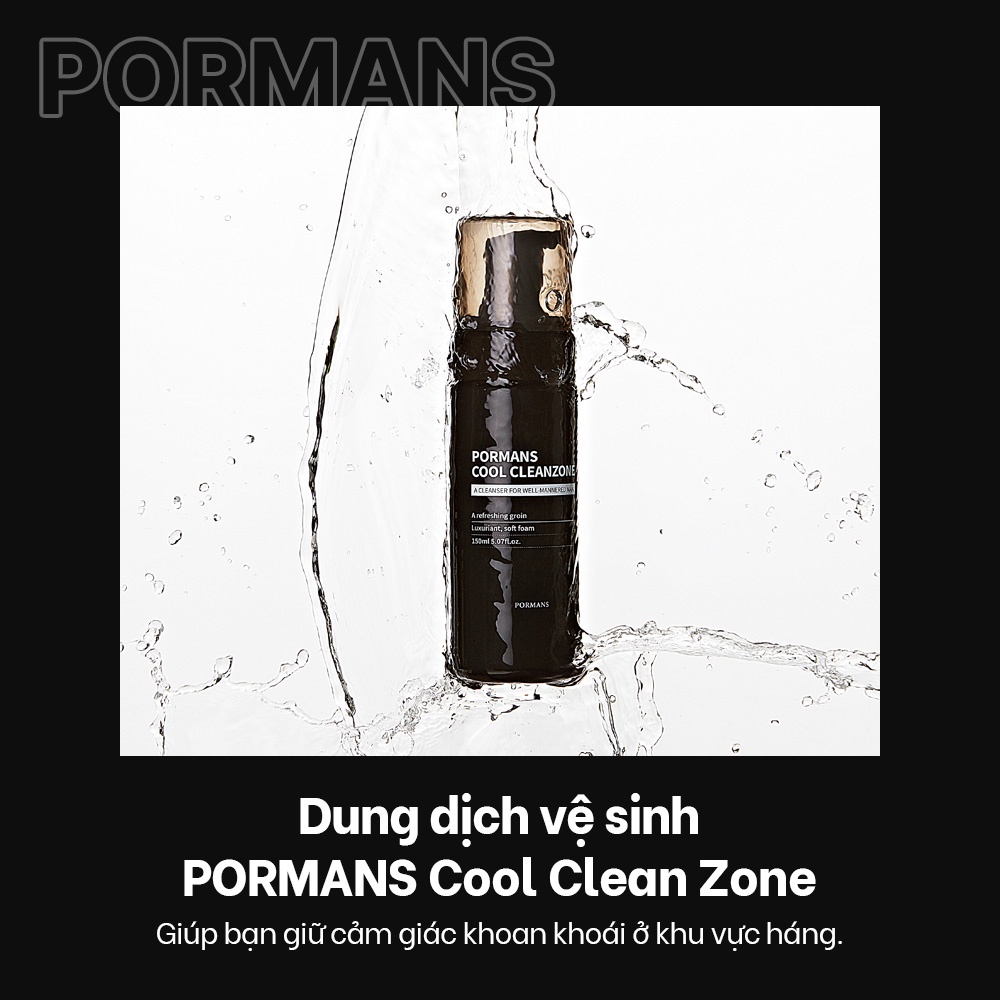 Dung dịch vệ sinh vùng kín PORMANS Cool Zone Masculine 150ml dành cho nam giới