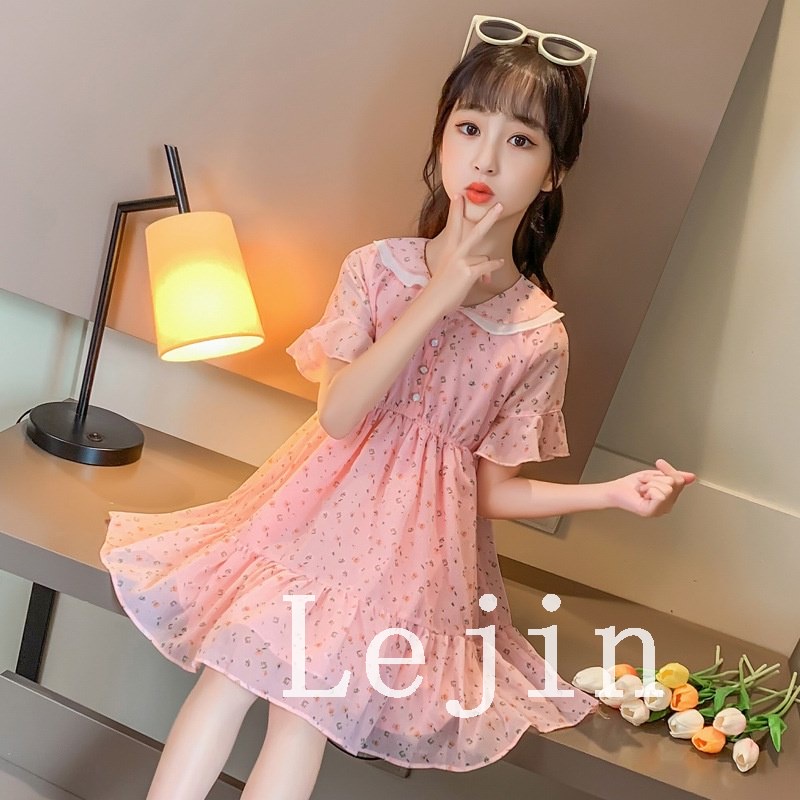 Đầm công chúa vải voan tay ngắn thời trang cho bé gái 3-14 tuổi