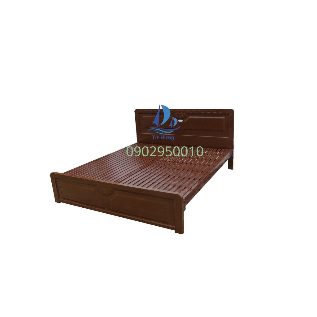 Giường sắt hộp giả gỗ - giường sắt chắn chắn - kích thước 1m8x2m