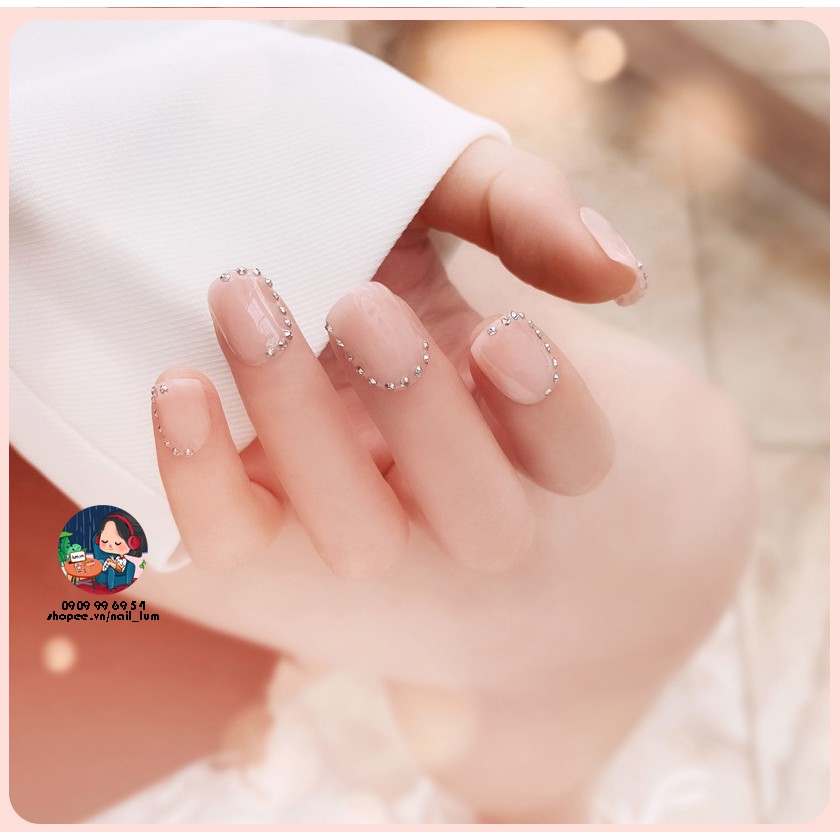 Móng Giả - Nail 3D Dài - Đính Đá [Sẵn Keo - Đóng Hộp 24 Mẫu Đủ Size]