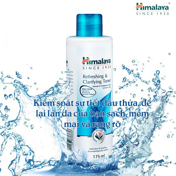 Nước hoa hồng làm sạch và cân bằng da Himalaya Refreshing &amp; Clarifying Toner 100ml / 175ml - Hoa Ban Cosmetic