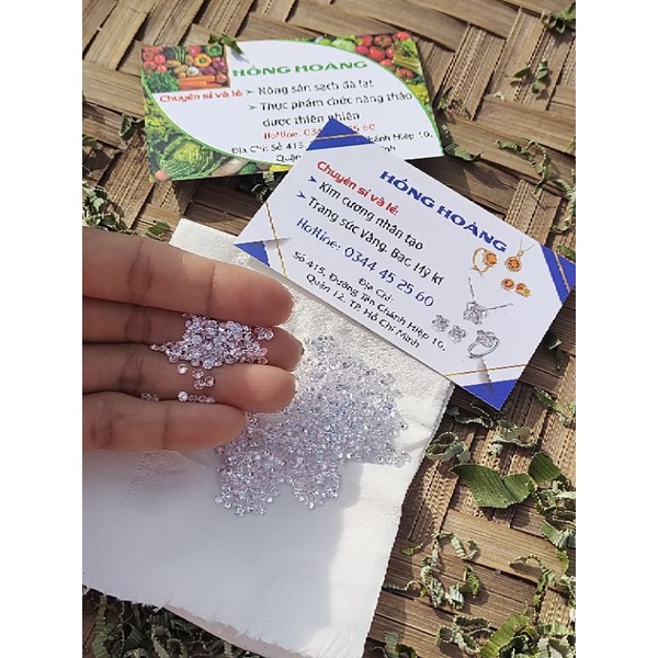 Đá Hột xoàn kim cương nhân tạo 7A chiếu mạnh Đủ size trong GH