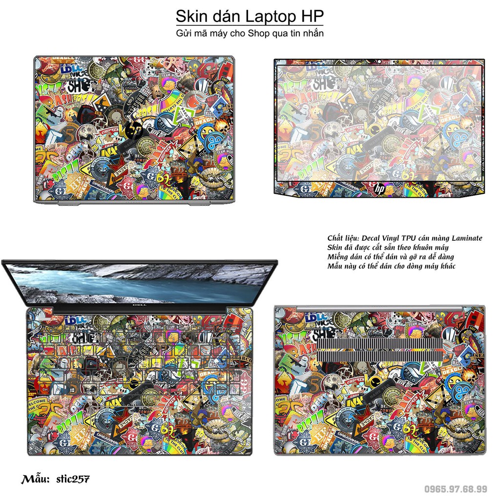 Skin dán Laptop HP in hình sticker bomb