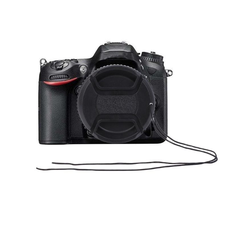 Nắp Đậy Ống Kính Máy Ảnh DSLR 55mm Kèm Dây Đeo