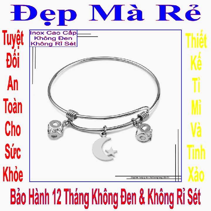 Kiềng đeo chân inox trẻ em kiểu trăng sao - Tự điều chỉnh được theo cổ chân - An toàn cho trẻ - Cam kết 1 đổi 1 nếu hoen