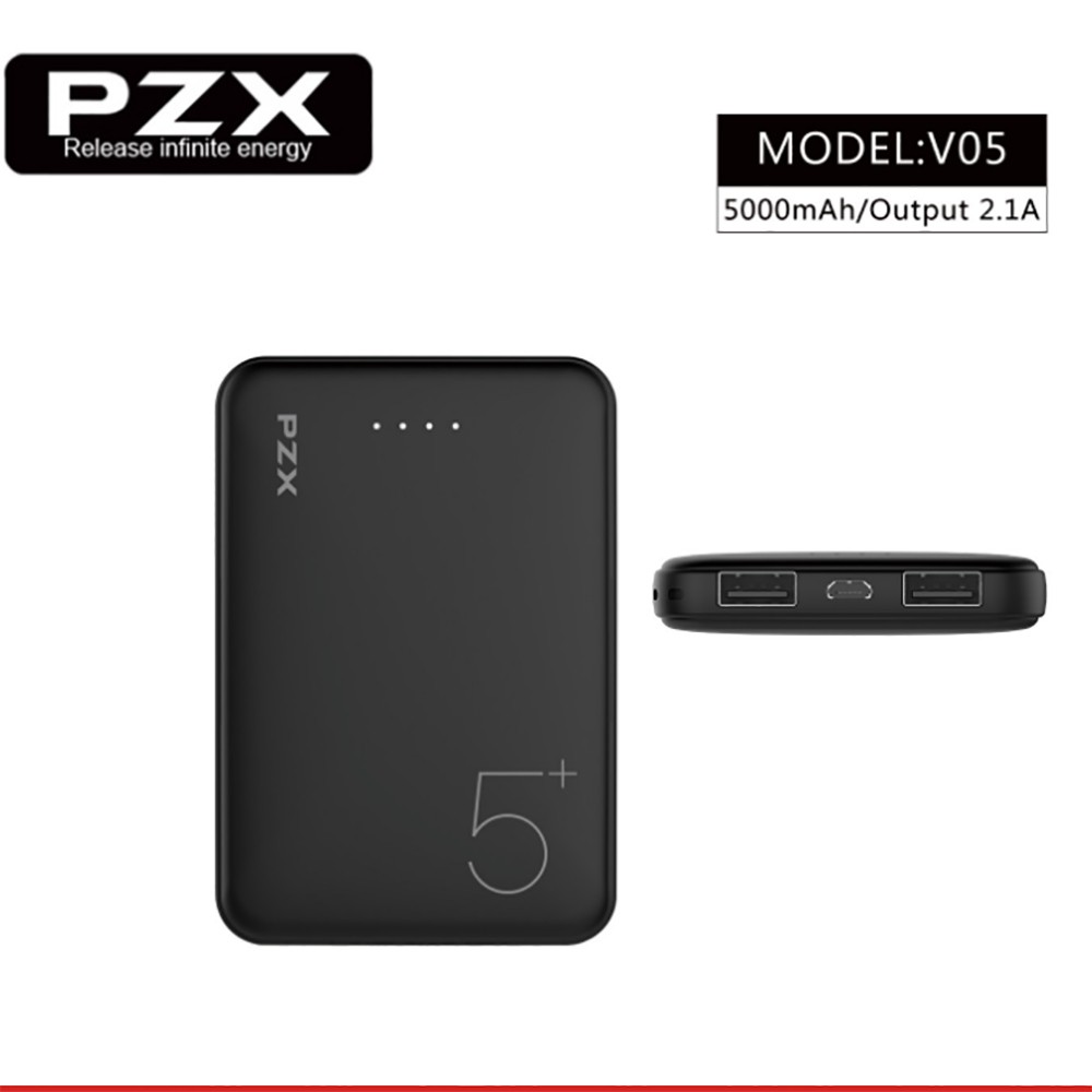 Pin Dự Phòng PZX V05 5000mAh Thiết Kế Siêu Gọn Có 2 Cổng Sạc