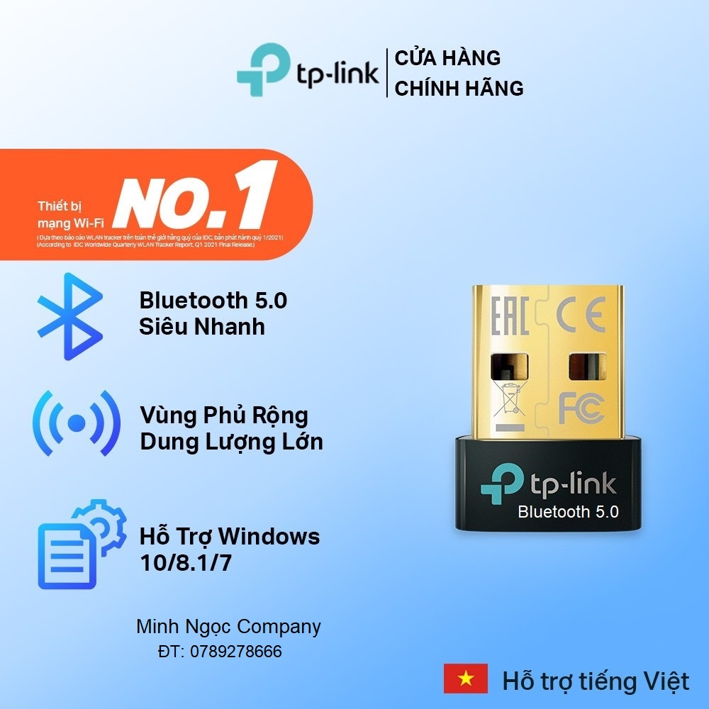 USB Bluetooth 5.0 TP-Link UB500 USB Nano - Sản phẩm phân phối chính hãng