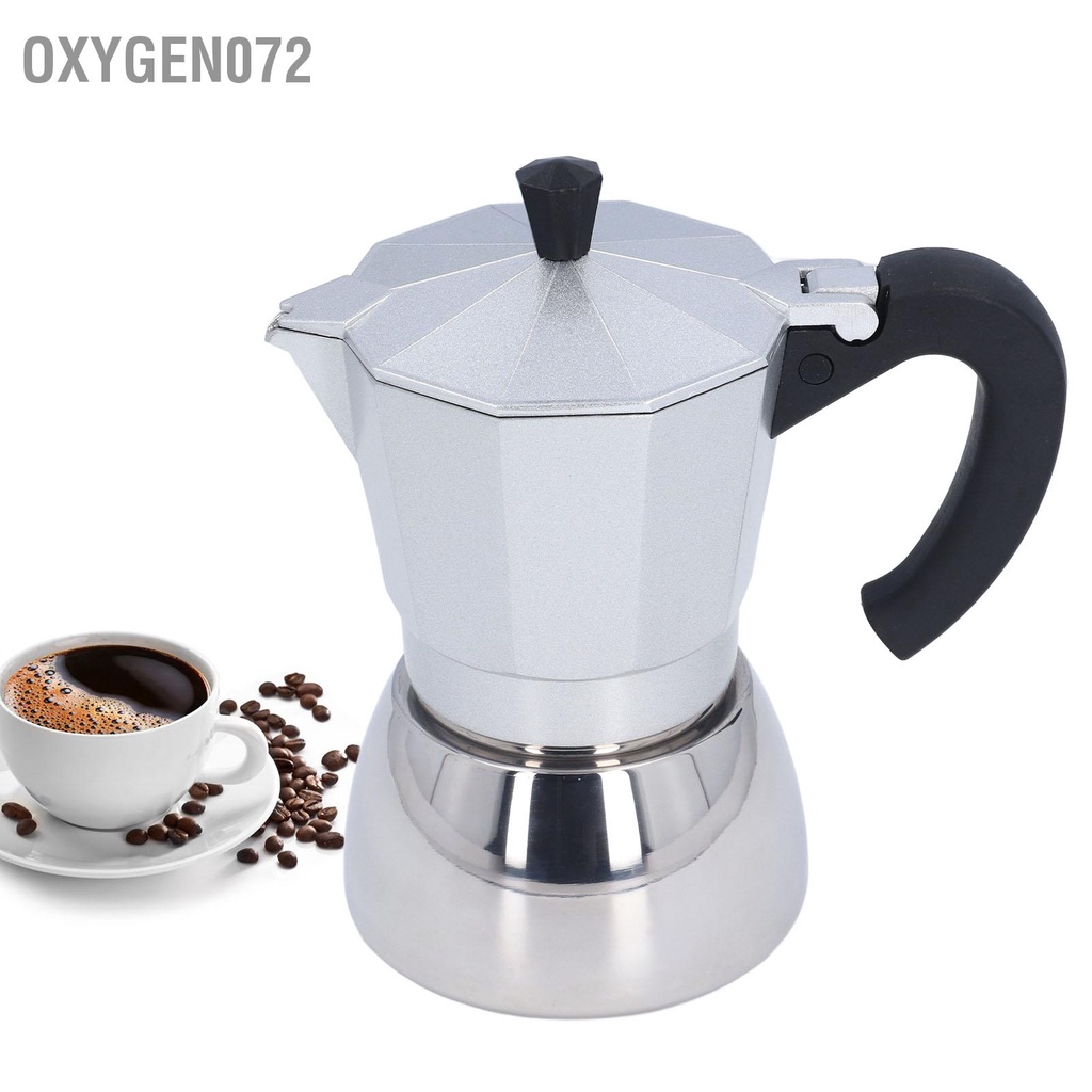 Oxygen072 Phin Pha Cà Phê Cỡ Lớn Moka Pot , Bình Pha Cafe Cao Cấp, Sang Trọng - Stovetop 6 cốc