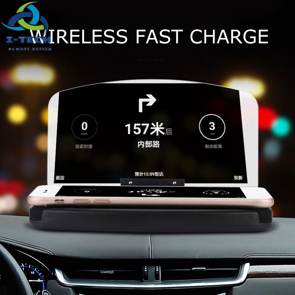 ⚡Khuyến mại⚡1 Pcs Mobile Phone Bracket Hud Car Navigation Projector Head-Up Display Qi Wireless Charger Car Bracket | BigBuy360 - bigbuy360.vn