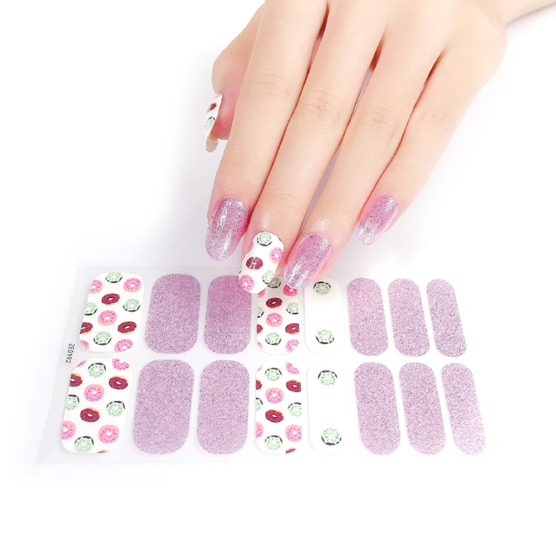 Xiangbao Nhãn Dán Móng Tay Tự Dính Họa Tiết Bò Sữa Lấp Lánh Dành Cho Nữ