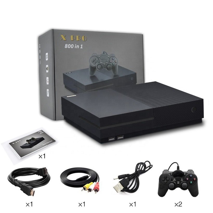 Máy chơi game 4 nút X Pro 1280 P tích hợp 800 game cổ điển, hỗ trợ chép game bên ngoài, hỗ trợ 4K, chơi game Arcade