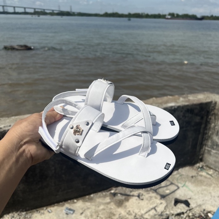 Giày xăng đan nam nữ A58 trắng - sandal đồng nai