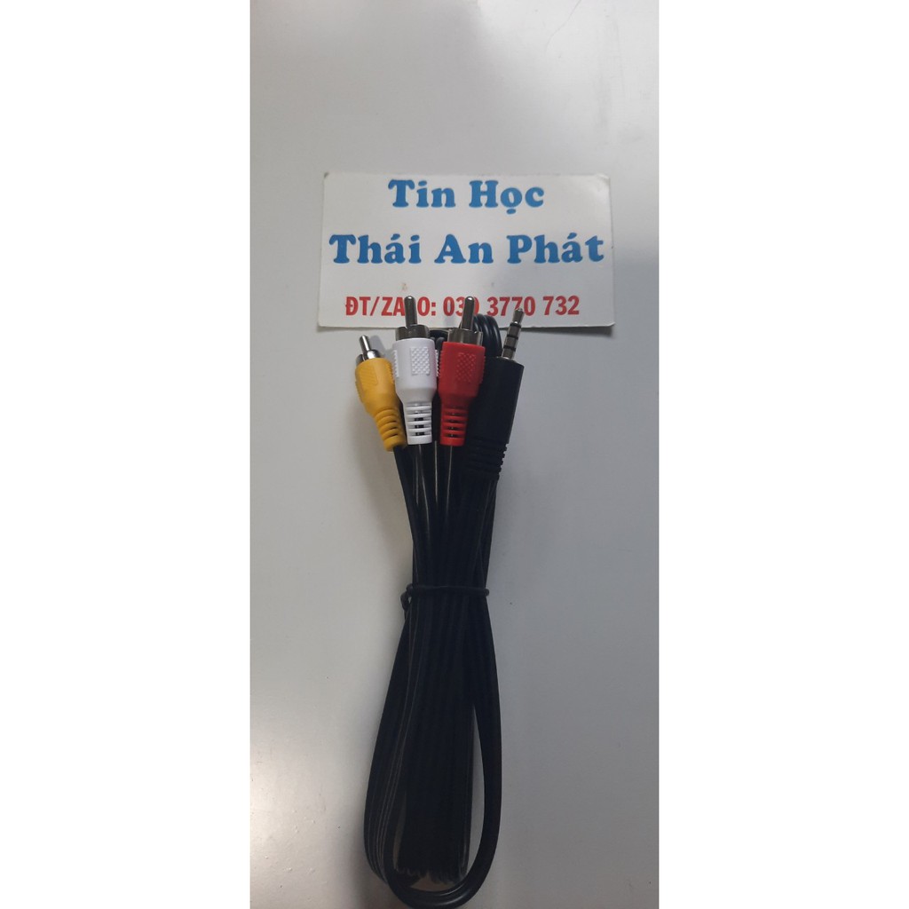 Dây cáp chuyển 1 đầu 3.5mm ra 3 đầu AV hoa sen kết nối hình ảnh - âm thanh (Cáp Zin mới 100%)