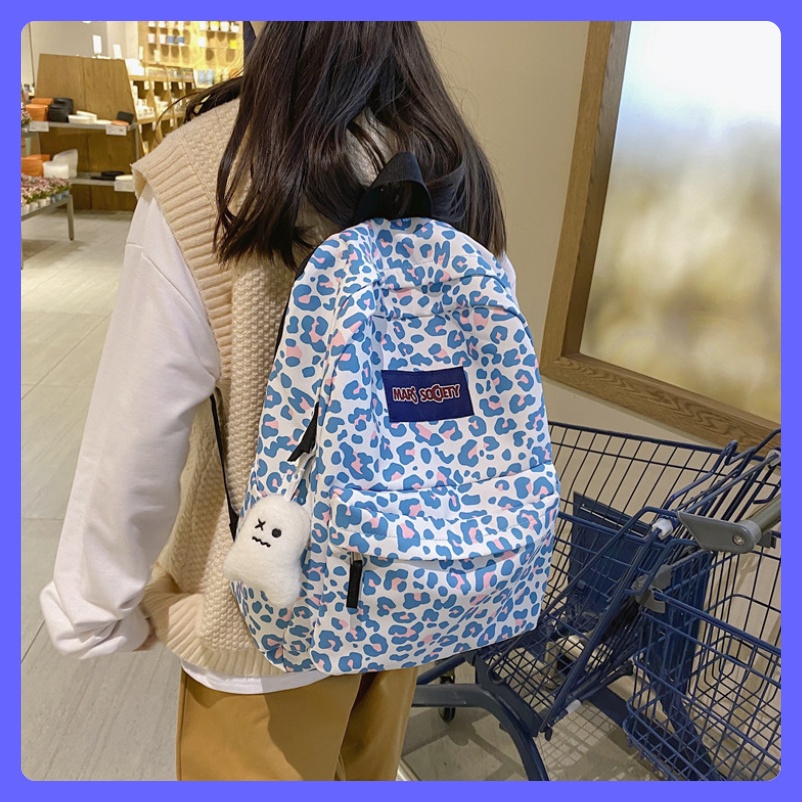 Balo nữ thời trang họa tiết da báo sắc màu phong cách Hàn Quốc dễ thương - Cặp sách đi học đi chơi nhiều ngăn đa năng