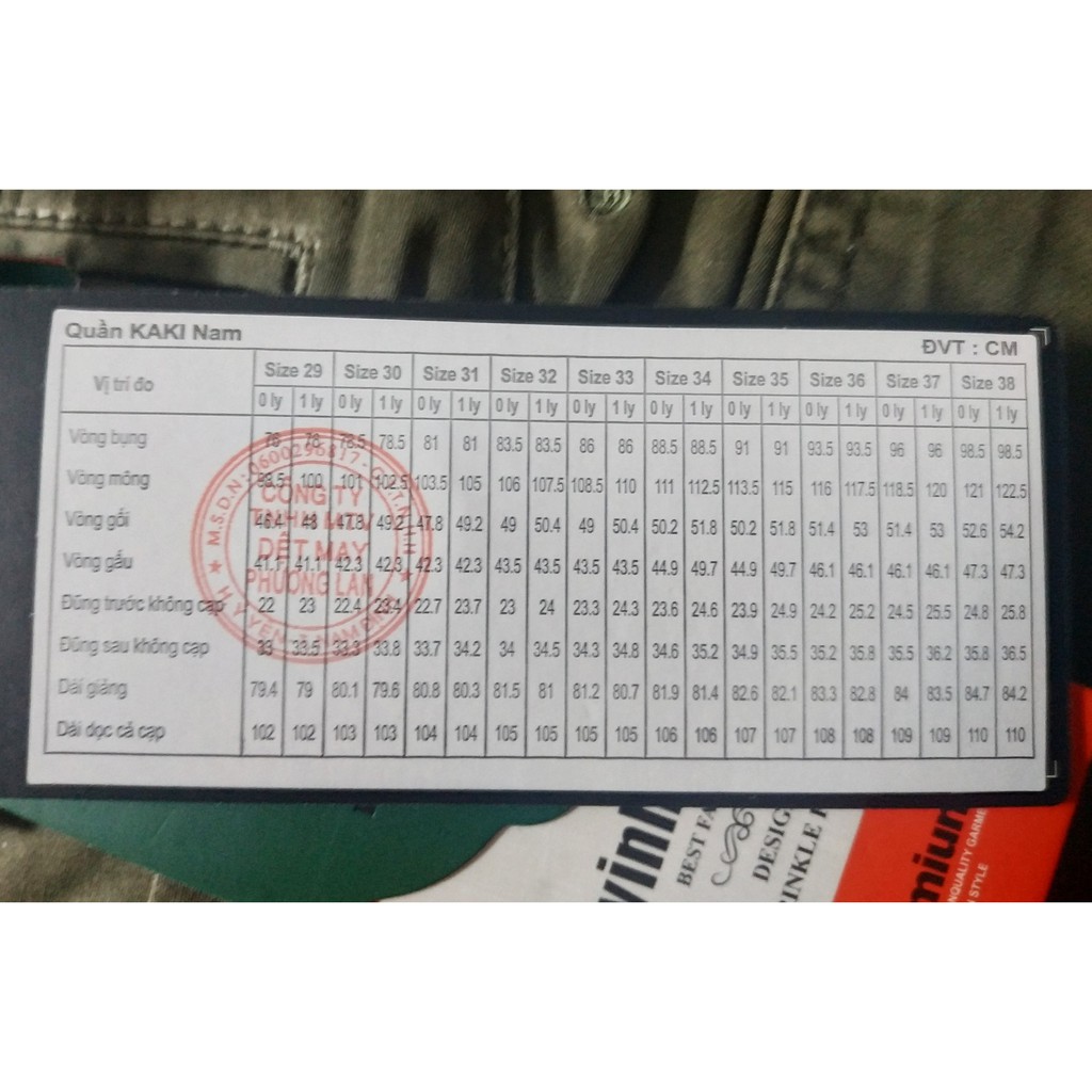 Quần Kaki Trơn 100% Cotton Trung Niên Vĩnh Tiến Cao Cấp