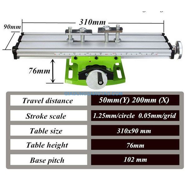 Bàn trượt 2 chiều tịnh tiến ngang dọc lắp khoan bàn