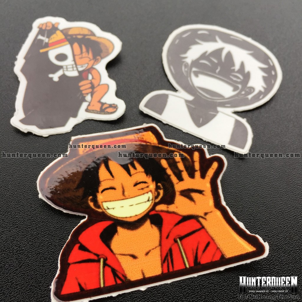 Bán lẻ hình dán Monkey D. Luffy. Decal Sticker chống nước. One piece Mũ Rơm