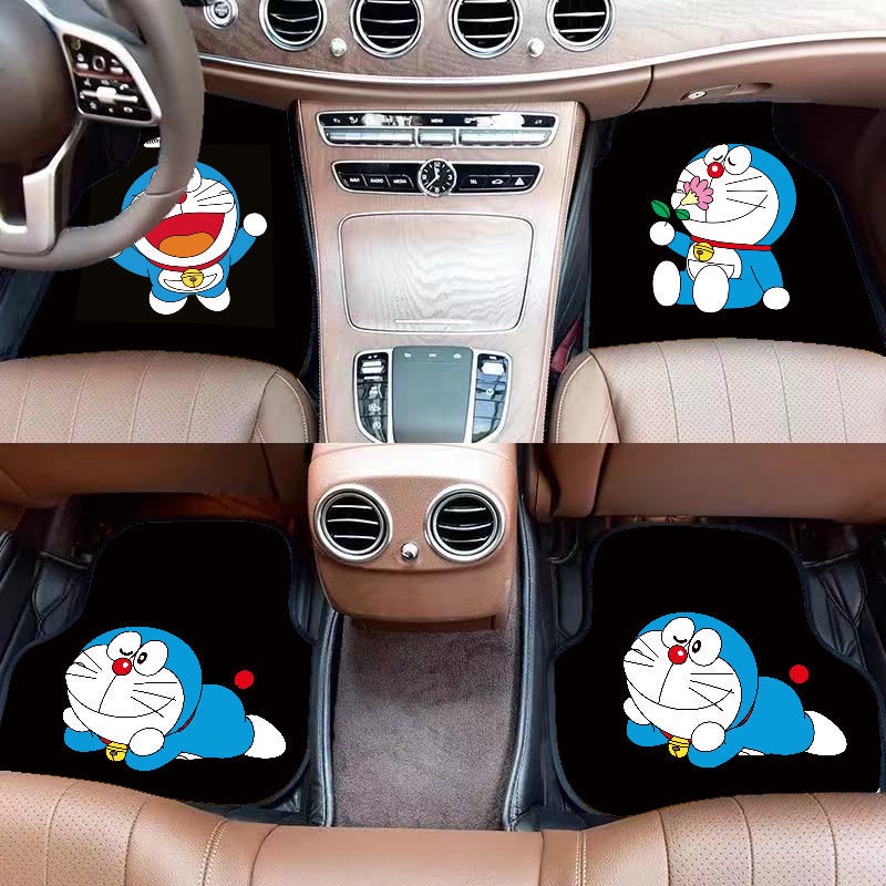 Thảm Chùi Chân Da Lộn Chống Trượt In Hoạt Hình Dễ Thương Giặt Sạch Tiện Lợi